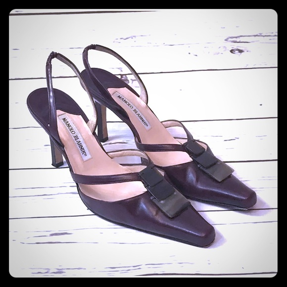 Manolo Blahnik Shoes - Manolo Blahnik Wine Red Pointed Heels sz 8